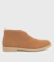 New Look Tan Suedette Round Toe Lace Up Desert Boots